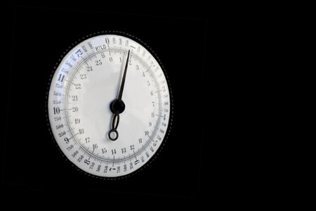 The dial board of an old German analog scale.の写真素材