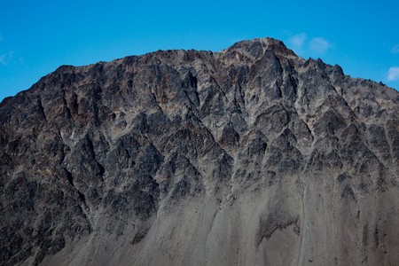 A jagged mountaintop in norther Norway.の写真素材