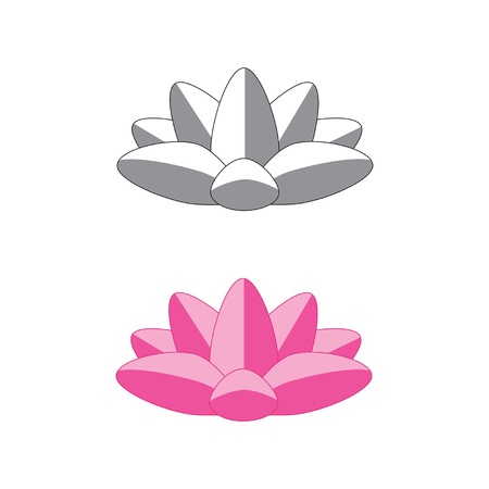 A side view of a lotus flower icon in a flat or metro graphical style in pink berry and dragon fruit flavors  Recommended usage  make a scratch and sniff sticker のイラスト素材