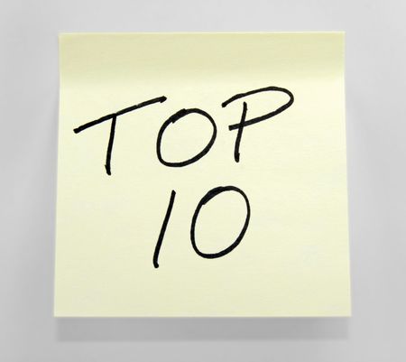 Top 10 Printed on a Post-It Note の写真素材