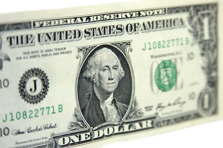 One dollar bill close up view of George Washington