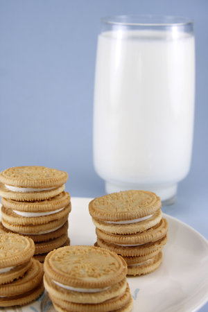 Glass of White Milk and Cookies