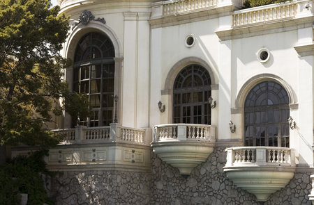 Bay Windows and Stone Balconyの写真素材