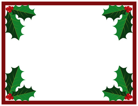 Holly Leaves Christmas Backgroundのイラスト素材