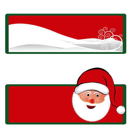 Santa Claus and Christmas scenic holiday gift tags.のイラスト素材