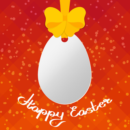 Happy Easter card. Easter egg with bow on colorfulのイラスト素材