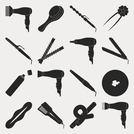 Hair styling accessories setのイラスト素材