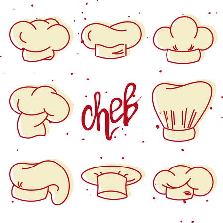 Collection of chef hatsのイラスト素材