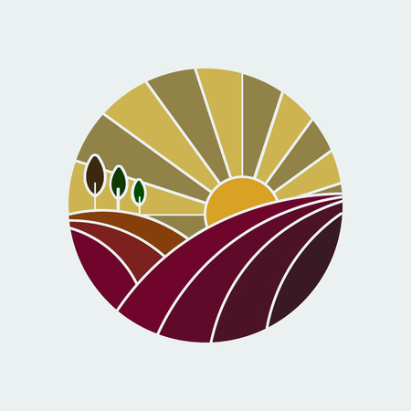 Vineyard colorful iconのイラスト素材