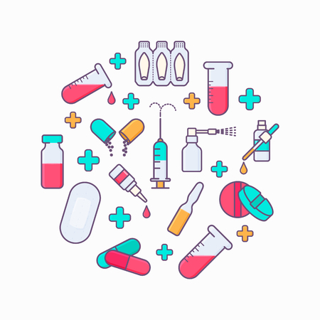 Collection of medicine toolsのイラスト素材