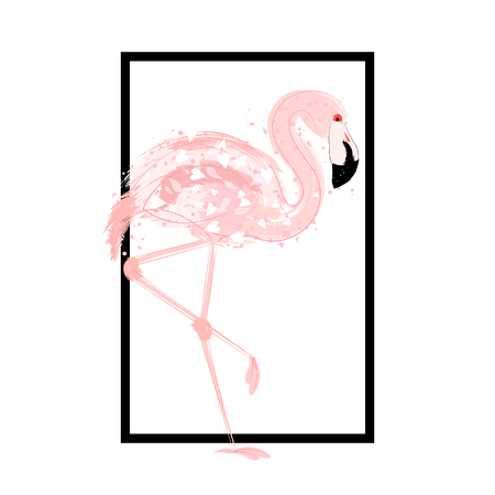Pink flamingo cardのイラスト素材