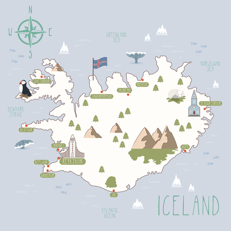 Vector map of Icelandのイラスト素材