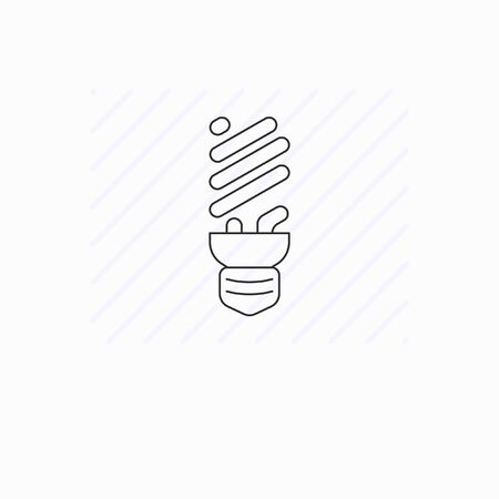 Simple energy saving lamp line icon isolatedのイラスト素材