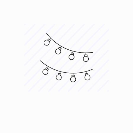 Simple garland line icon isolatedのイラスト素材