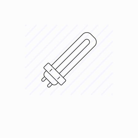 Simple fluorescent lamp line icon isolatedのイラスト素材