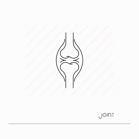 Joint icon isolated. Single thin line symbol of joint. Human body anatomy outline pictogram. のイラスト素材