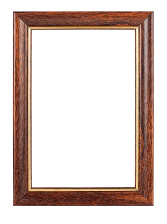 Wooden frame isolated on white backgroundの写真素材