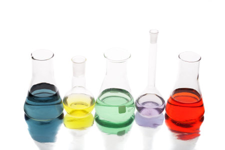 Science equipment in laboratory isolated on white background