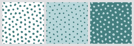 Seamless pattern with small peas, green circles. Polka dot shapes backgrounds. Vector illustration.