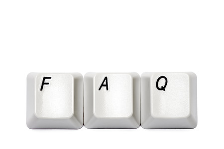 Word FAQ  collected from computer keypad buttons isolated on white backgroundの写真素材