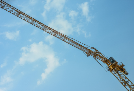 Johannesburg , South Africa - September 09 , 2017 : Construction cranes against a blue skyのeditorial素材