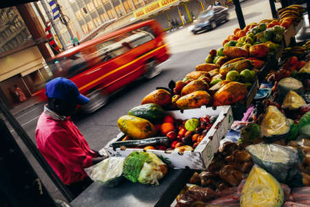 Johannesburg , Gauteng South Africa - April 27 2022 : street sellers table of goods along the sidewalk morning johannesburg cbdのeditorial素材