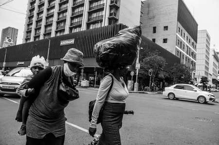 Unidentified people in the streetの写真素材