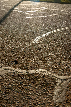 A closeup shot of an empty asphalt roadの写真素材