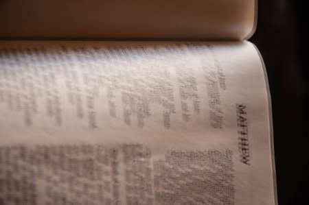 A closeup shot of a book with a shallow depth of fieldの写真素材