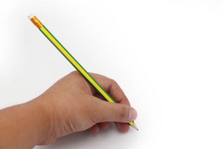 Left Hand Writing with Pencilの写真素材