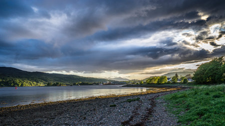 Dramatic cloudscape over the shore of Loch Lomond, Scotland