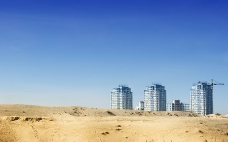 construction of a new urban area in the sandsの写真素材