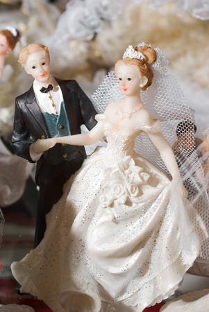 wedding bride and groom couple dollの写真素材