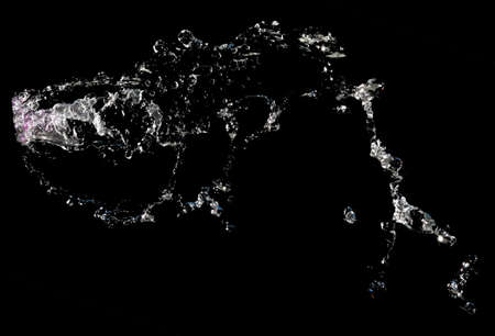 water splash high definition Isolated on black backgroundの写真素材