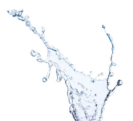 Blue water splash Beautiful splashing clean water Isolated on white backgroundの写真素材