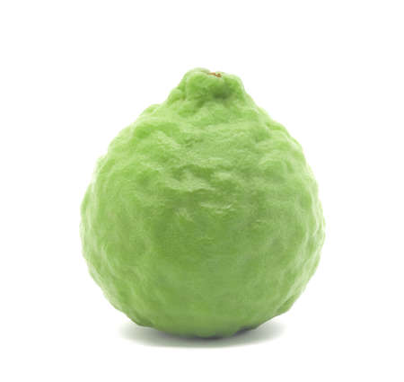 Fresh bergamot from nature, a tropical fruit for use in cooking and skin care, isolated on white backgroundの写真素材