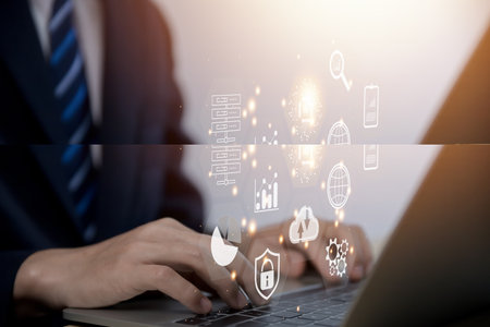 Digital transformation change management big data cloud technology management data communication and...