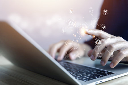 Digital transformation change management big data cloud technology management data communication and...