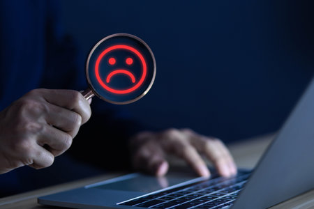 Customer review experience Dissatisfied Select a 1-star rating review Dissatisfied negative thoughts Poor service or Poor qualityの写真素材
