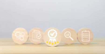 check mark digital technology icon symbol. Top quality assurance service concept, product...