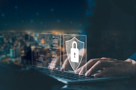 lock mark, cybersecurity internet, information technology digital. concept of password security and...