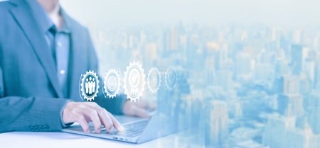 quality control, service certification industrial. concept of service system business certificate...
