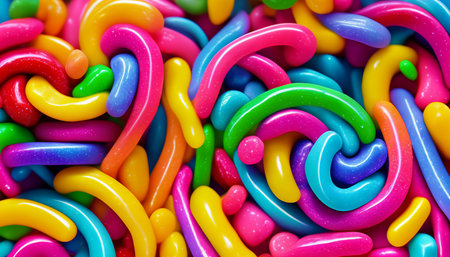 Colorful candies background. Top view. Jelly sweets background.の写真素材