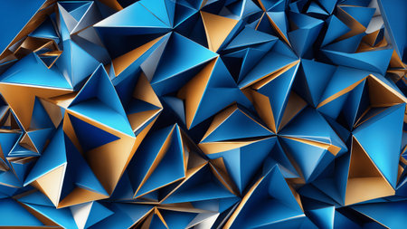 3d Triangles, abstract background. Design wallpaper. Futuristic polygonal backdrop