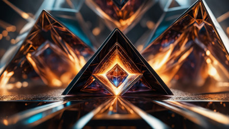 Futuristic crystal background. 3d rendering, 3d illustration.の写真素材