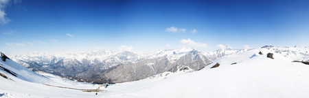 Panoramic view of Italian Alpsの写真素材