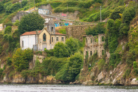 PORTO, PORTUGAL - JULY 19, 2017: Capela do Senhor de AlÃ©m (the Lord of Beyond Chapel) Built in 1877, in the place where the old hermitage was, from the 12th century. On the banks of the river Douro, at the foot of the Sierra del Pilar. Currently totally のeditorial素材
