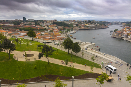 Morro garden and Douro riverの写真素材