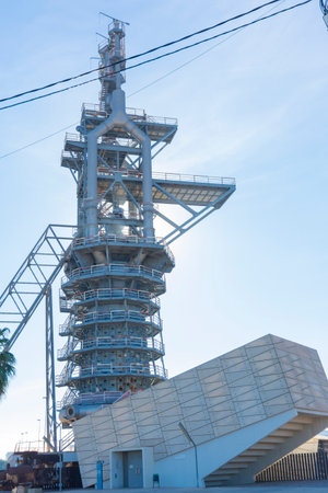 Port of Sagunto, Castellon, Spain. February 3, 2022 - Blast furnace number 2, maintained for educational purposes and a museum in memory of the metallurgical history of the townのeditorial素材