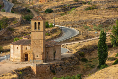 Segovia, Spain. September, 14. 2022 - Church of the True Cross, built by the Knights Templar in the 13th century, in Romanesque style. From the AlcÃ¡zar viewpointのeditorial素材